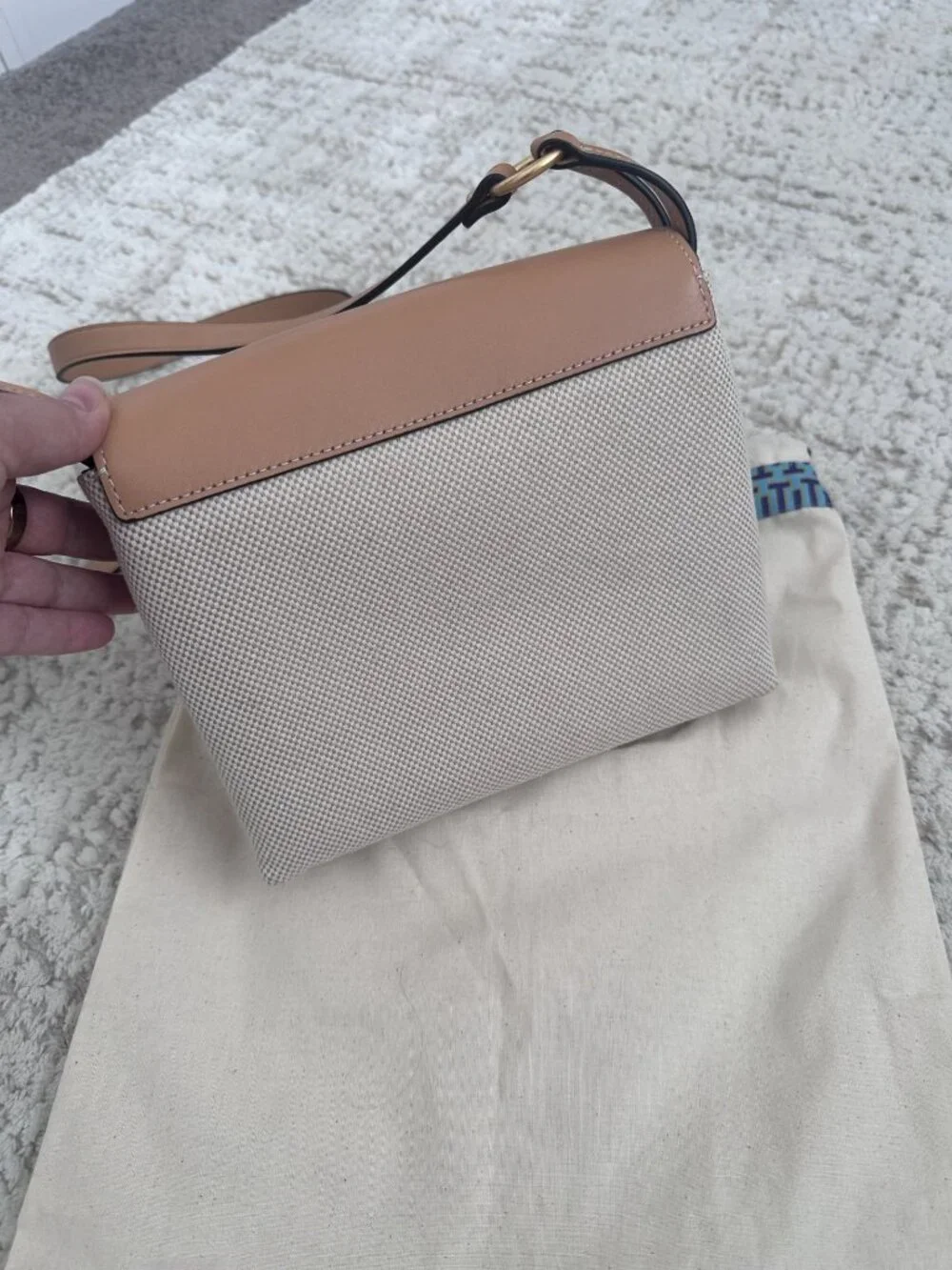 Tory Burch Miller Canvas & Leather crossbody bag